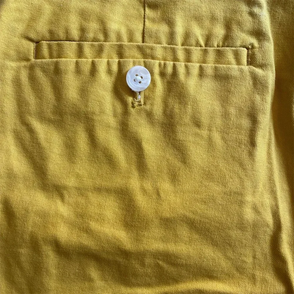 Banana Republic Women's Yellow Cotton Blend Chino Shorts Size 14 Casual Summer‎